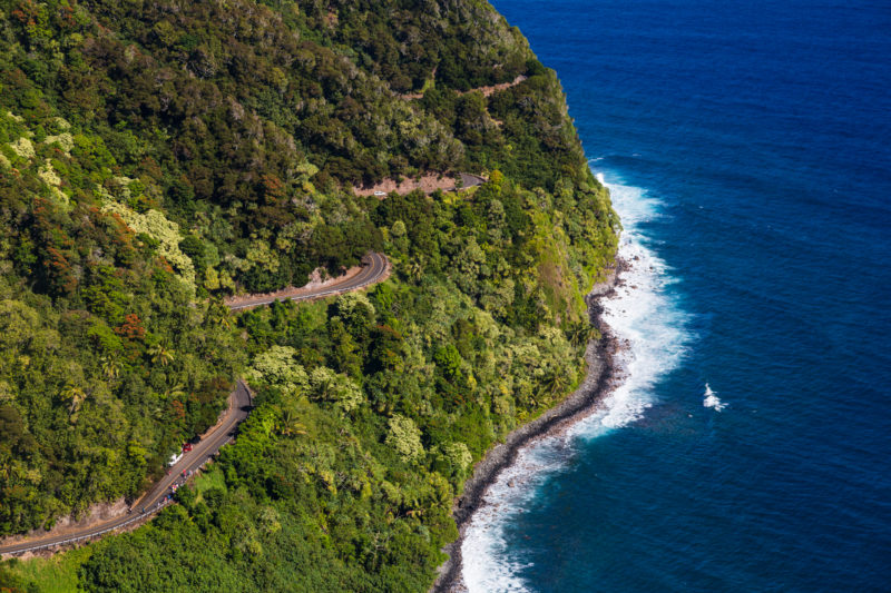 Road to Hana: Curvy Hana Highway. Hawaii travel. Things to do in Maui. Things to do in Hawaii.