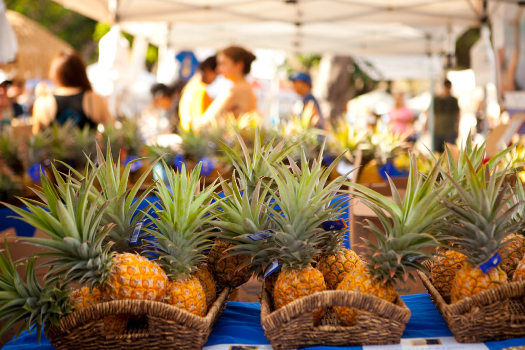 KCC Farmers' Market: Fresh pineapple. Hawaii travel. Things to do in Oahu. Things to do in Hawaii.