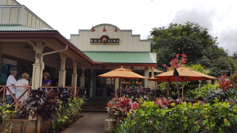 The Kua Aina Haleiwa storefront has plenty of seating indoor and outdoor.