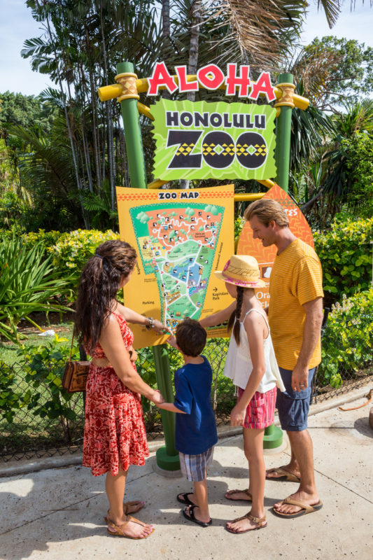 Honolulu Zoo guide map.