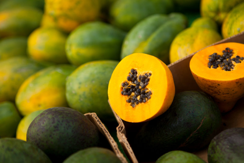 A papaya and its seeds