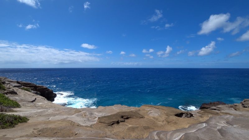 Panoramic ocean views from Spitting Caves.