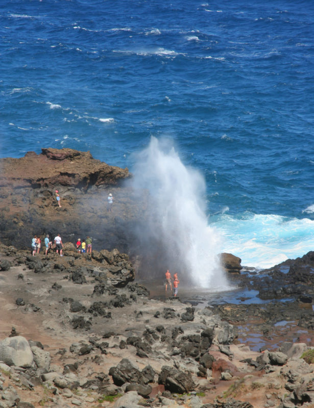 Halona blowhole is located in a dangerous spot so don't get too close.