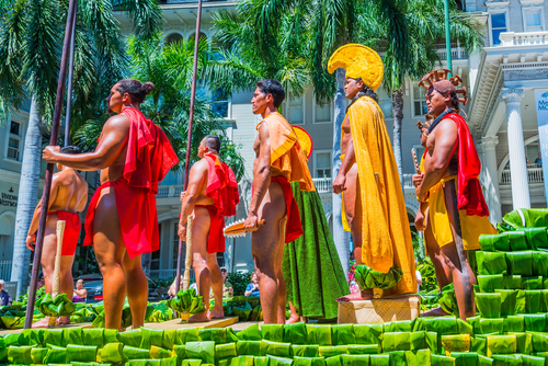 The Kamehameha Day Parade is where you'll see important figures of Hawaii, celebrities, hula dancers, musicians, and other local groups celebrating King Kamehameha I. Editorial credit: G Ward Fahey / Shutterstock.com