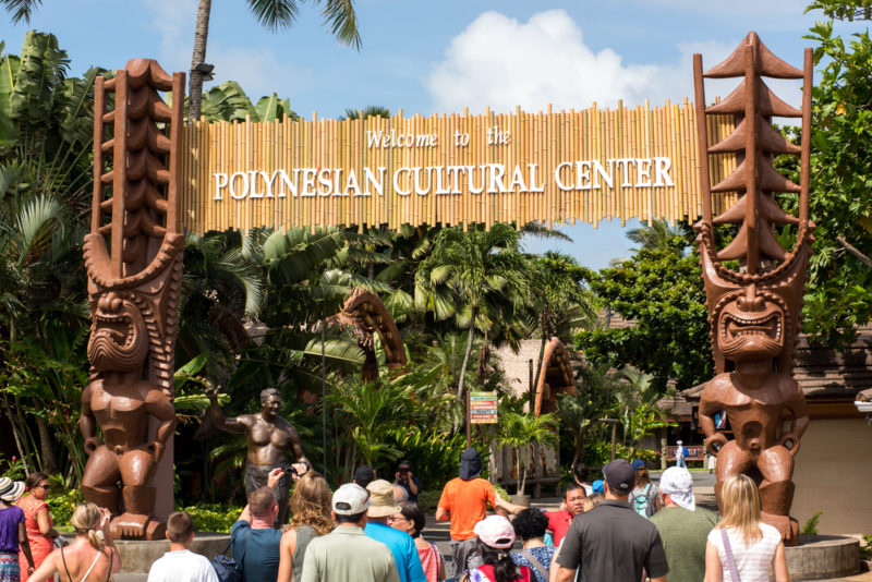 Polynesian Cultural Center entrance.