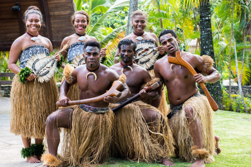 Polynesian Cultural Center dancers posing.