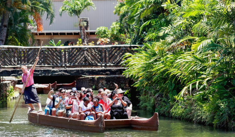 Polynesian Cultural Center canoe ride.