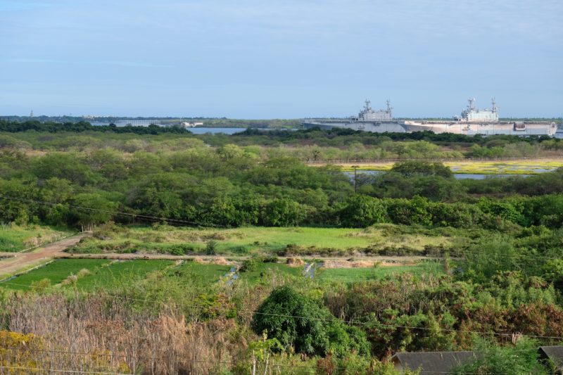 The Best Lookout For Pearl Harbor Ships Is At Leeward Community College - Watercress farms and Pearl Harbor ships.