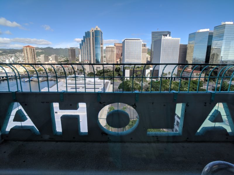 On the top of Aloha Tower.