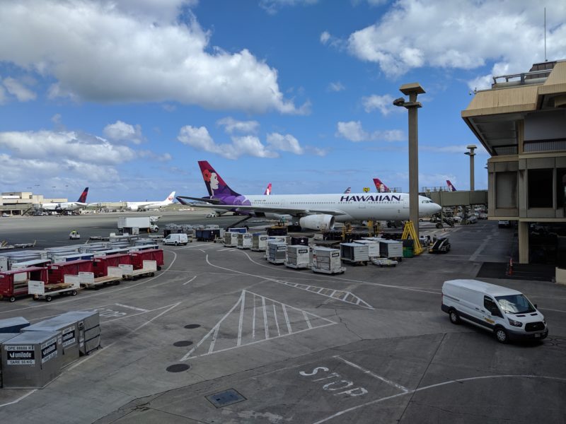Hawaiian Airlines plane at Honolulu International Airport