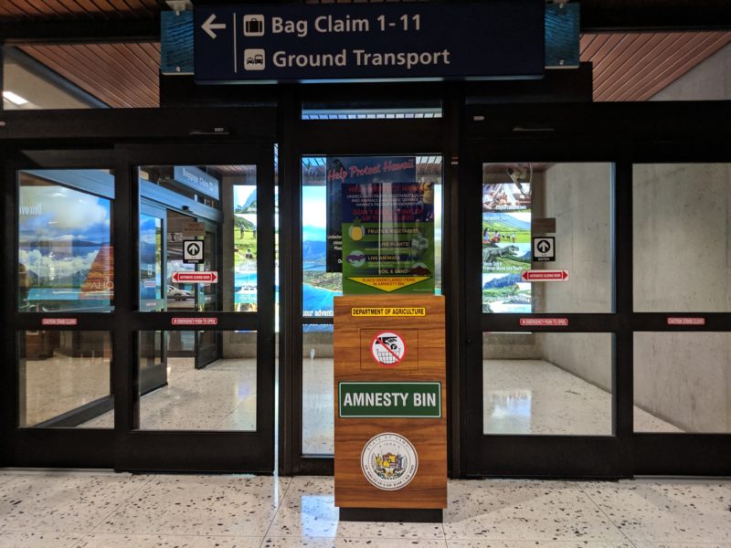 Amnesty bin at Honolulu International Airport.