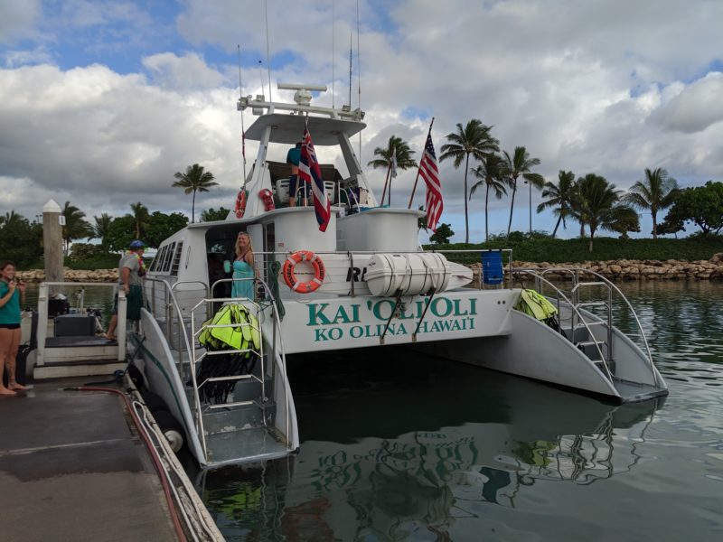 Boarding the Kai Oli Oli