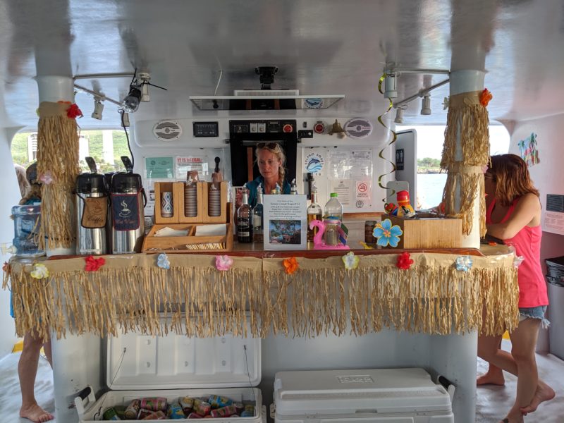 The bar in the cabin.