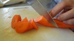 Cut the carrots asymmetrically.