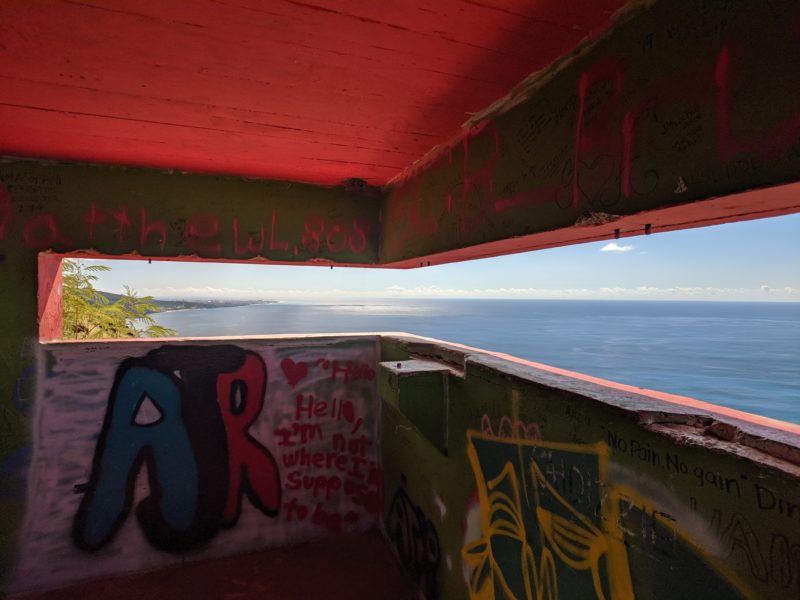 The view from inside a pillbox.