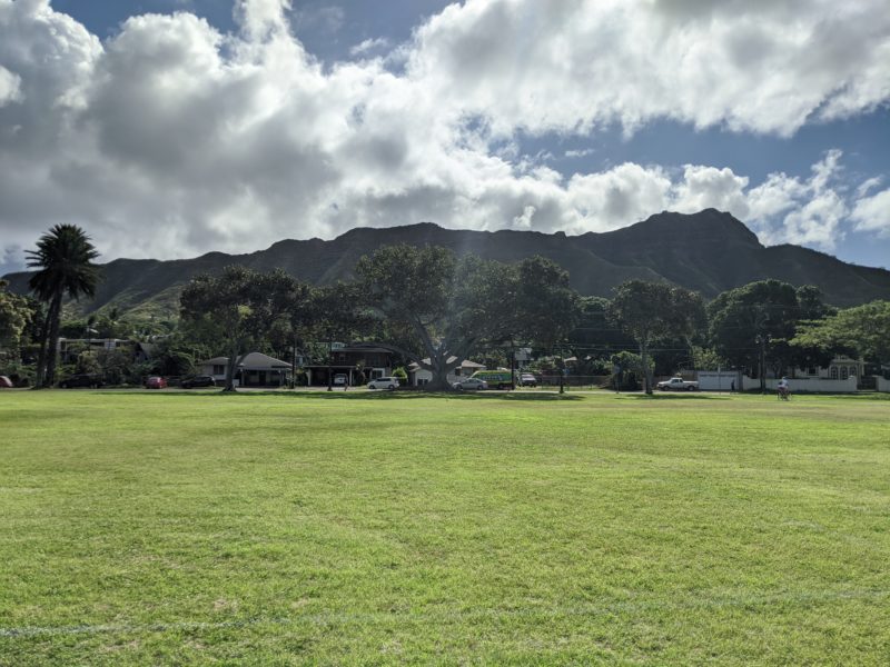 We cut through Kapiolani Park and couldn't help but admire Diamond Head right next door.