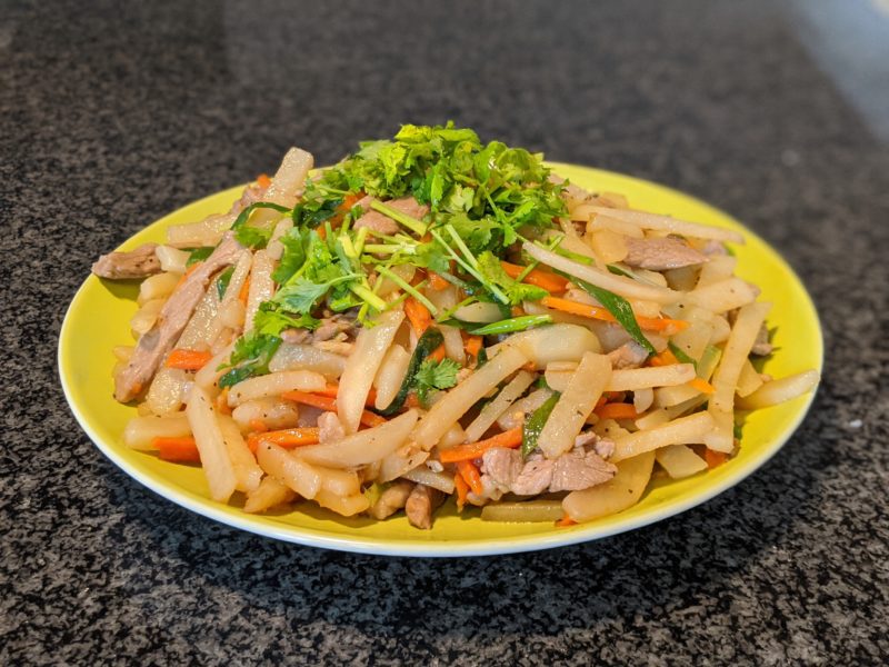 Potato and pork stir fry