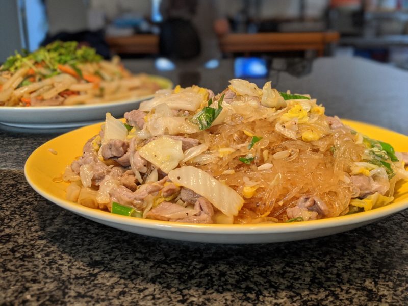 Chinese cabbage and long rice stir fry