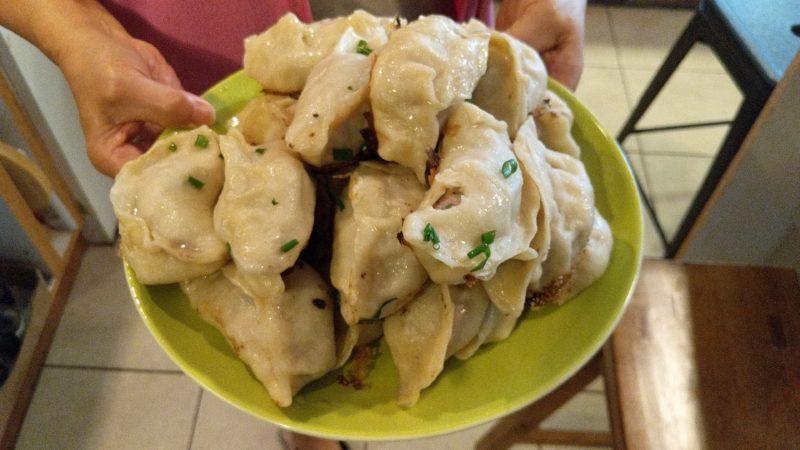 Pork and squash jiaozi