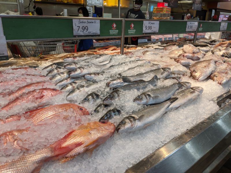 Fresh fish at Seafood City.