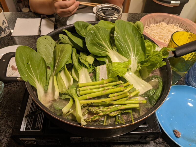 Bok choy is great for shabu shabu in the winter.