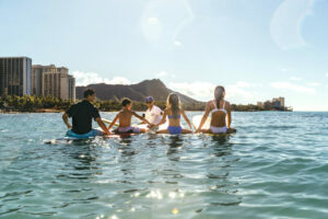 Family surf lesson in Waikiki.