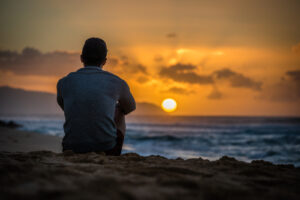 Watching the sun go down at Sunset Beach, North Shore, Oahu.
