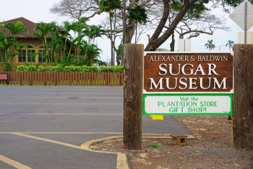 The entrance sign to the Alexander & Baldwin Sugar Museum. Editorial credit: EQRoy / Shutterstock.com