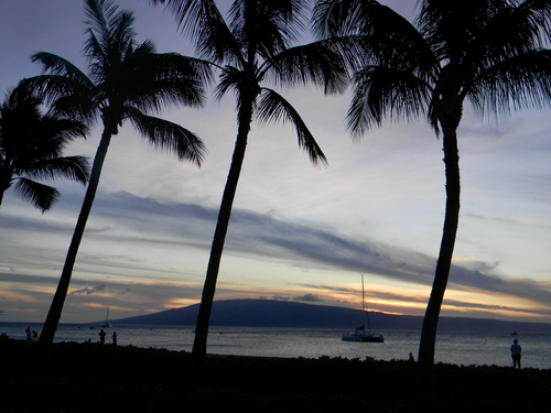 From Kaanapali Beach in Maui, Lanai looks close enough to walk to!