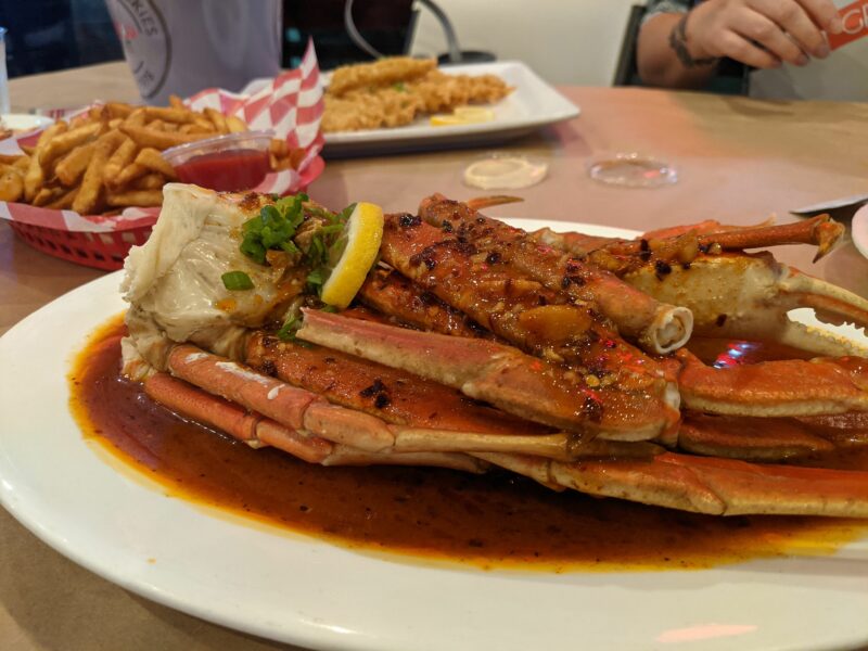 My plate of snow crab legs hit the spot.