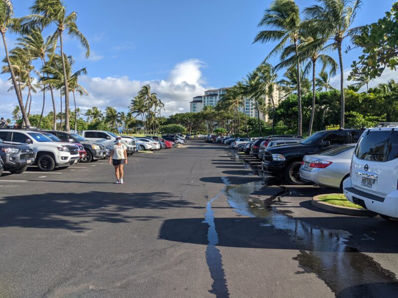 The Lagoon 4 parking right before 8 AM on a Saturday morning (May Day/Lei Day) was completely packed.