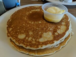 A stack of pancakes from Pancakes and Waffles BLD.