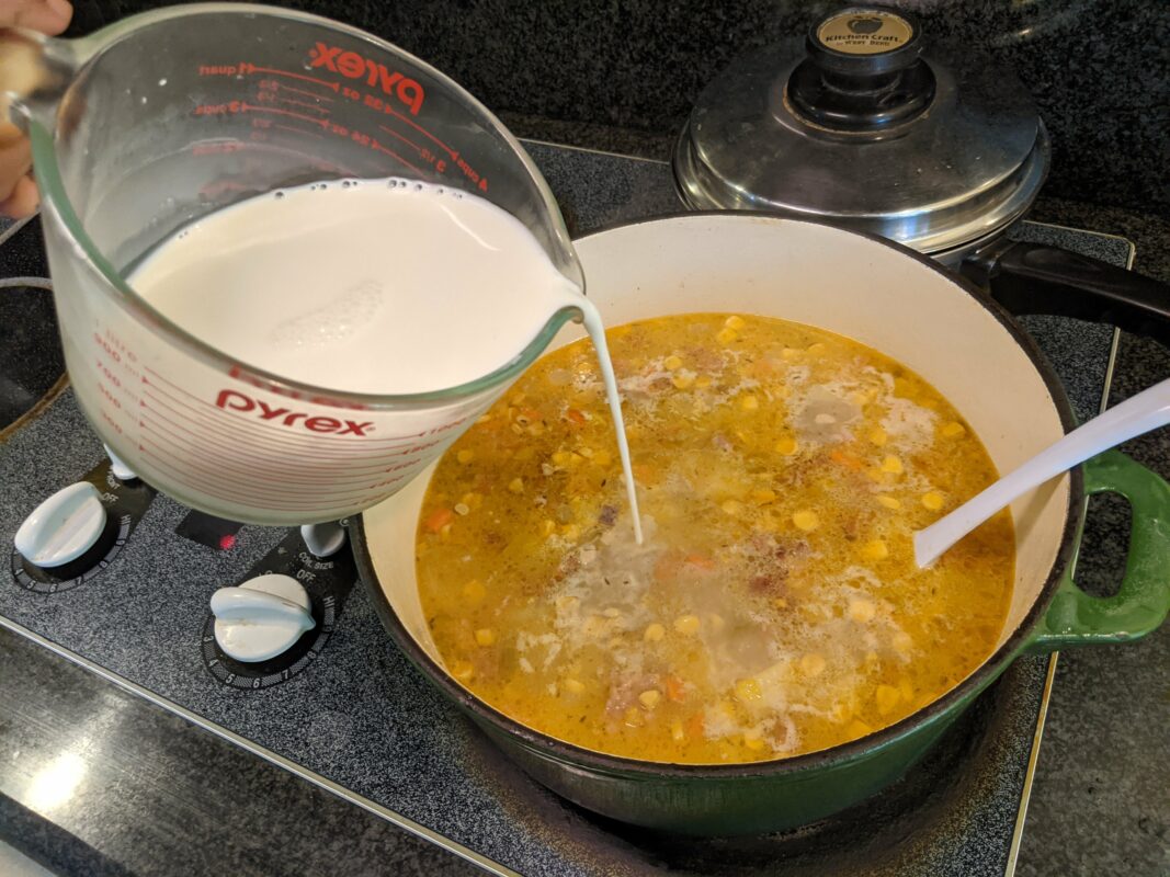 Solar Cooking Clam Chowder With Portugese Sausage