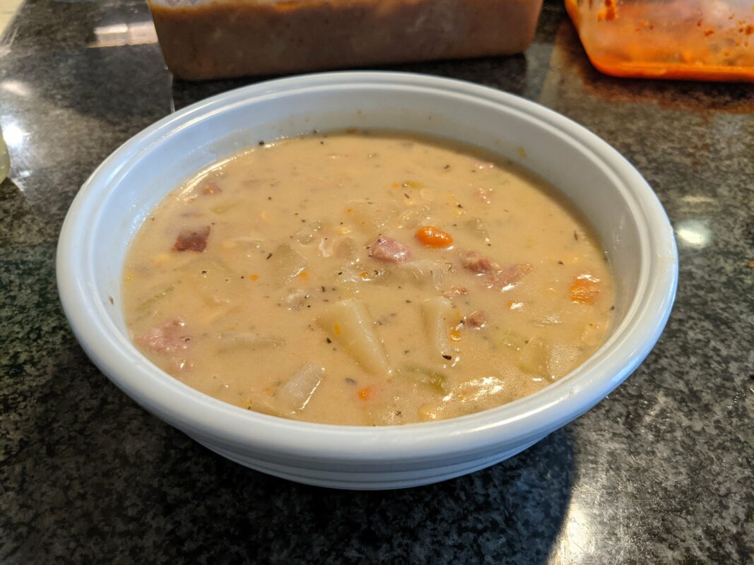 Solar Cooking Clam Chowder With Portugese Sausage