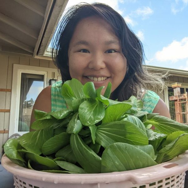 Me and a single harvest of bok choy.