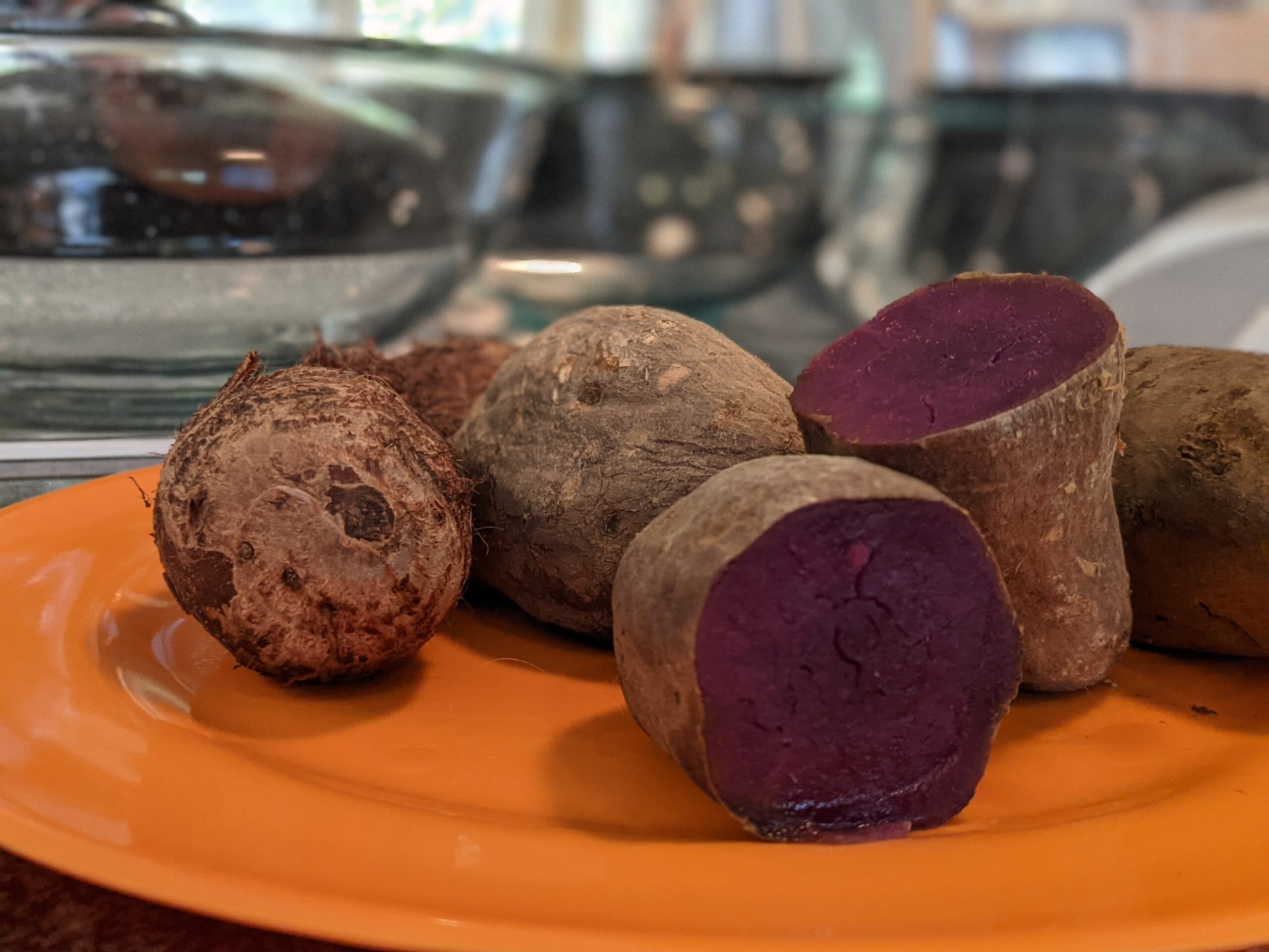 Roasted Okinawan sweet potatoes.