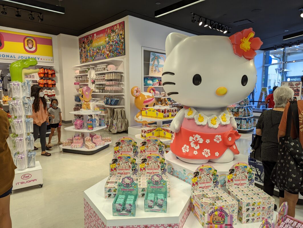 Hello Kitty display with Hello Kitty candies.