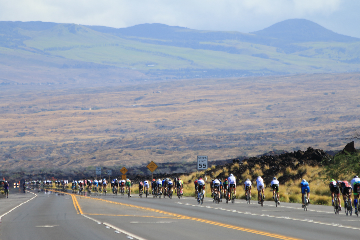 IRONMAN cyclists on the Big Island.