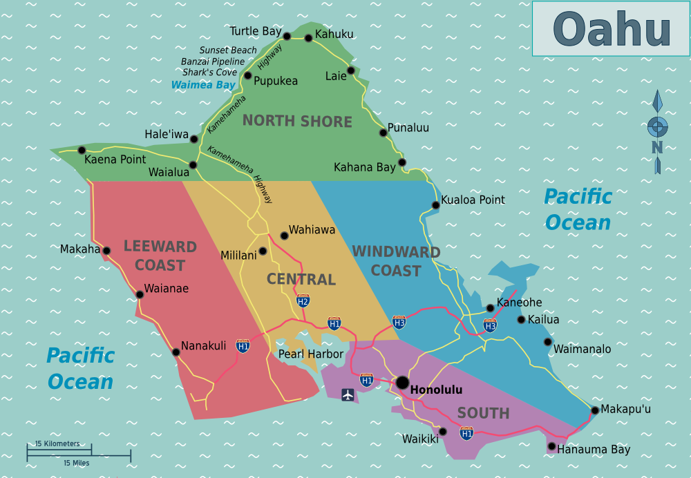 Map of Oahu