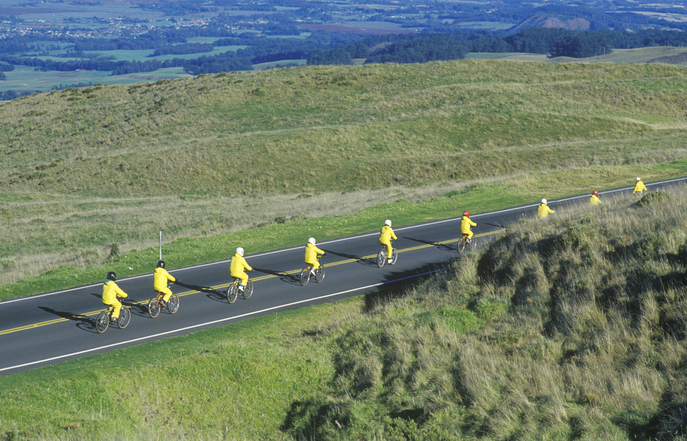 Bicyclists on Haleakala.